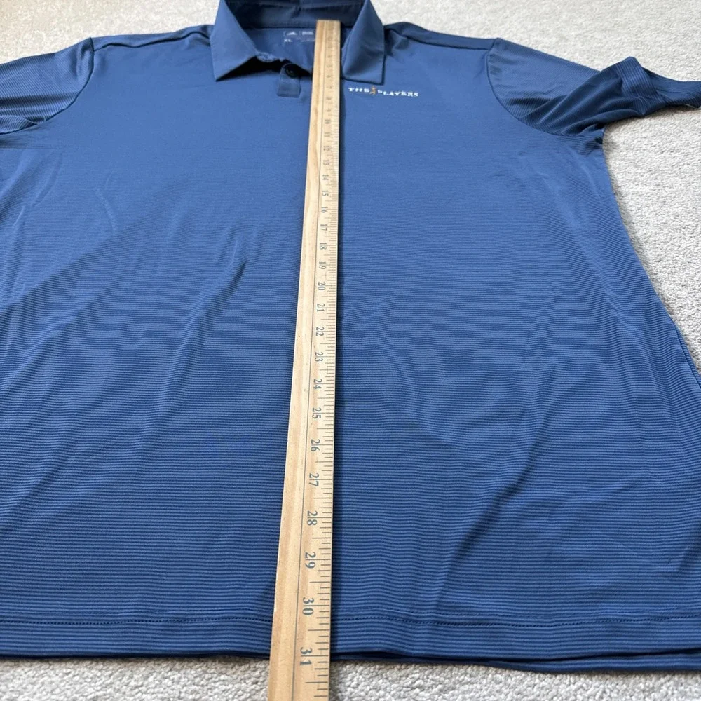 The Players TPC Sawgrass Golf Polo Shirt Sz XL Adidas Blue Striped‎